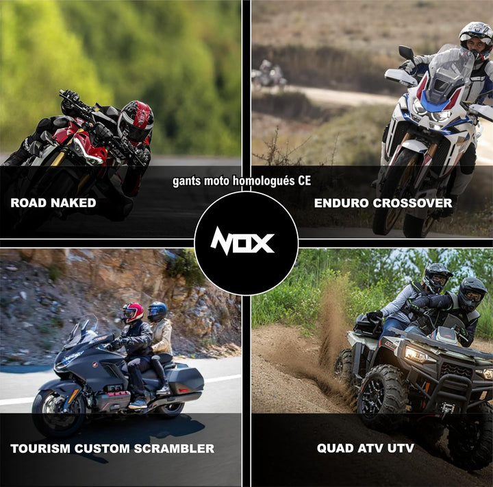 TLA NOX Leder-Motorradhandschuhe mit CE-geprüftem Knöchelschutz, Grössen bis 4XL für Männer und Frau