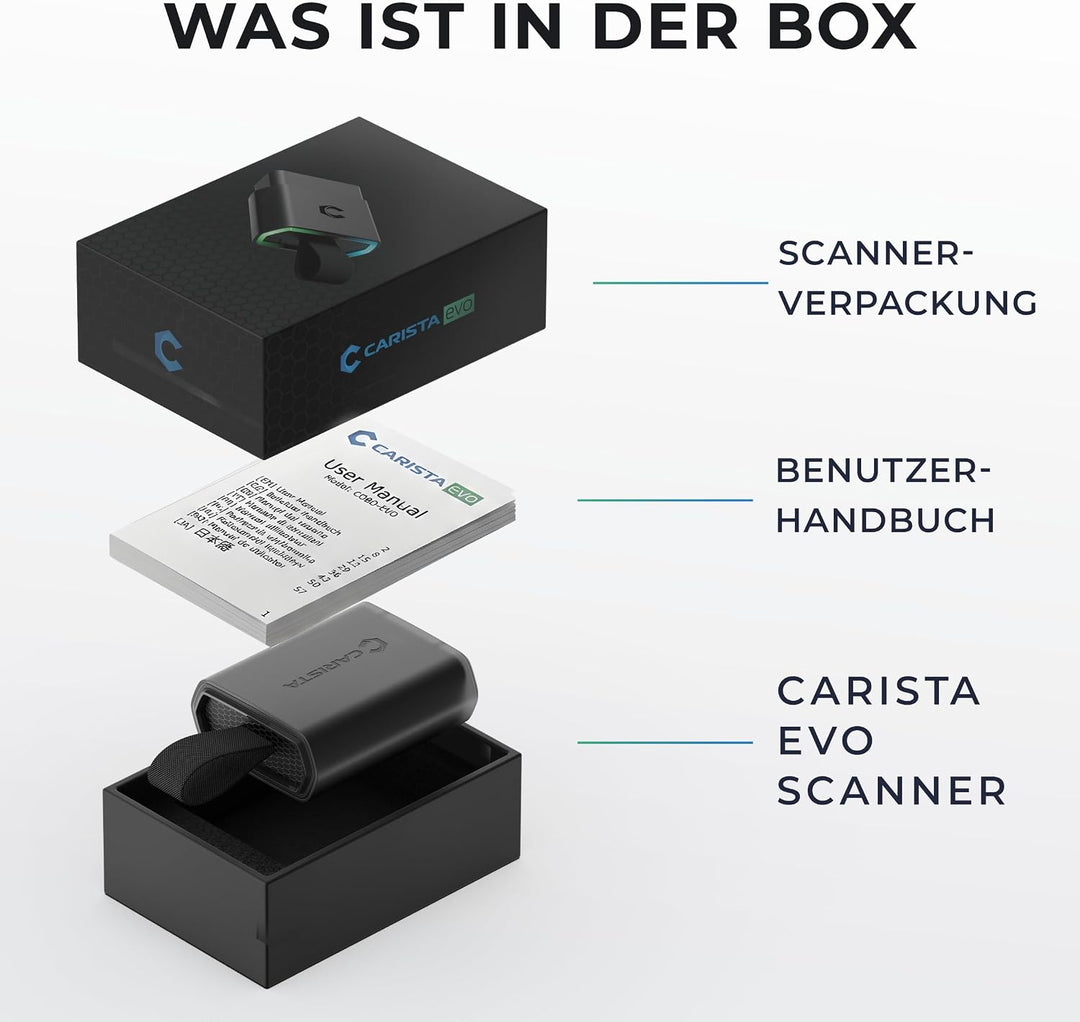 CARISTA EVO- Bluetooth Adapter: Diagnose, Anpassung, Wartung, Live-Daten, Carista EVO