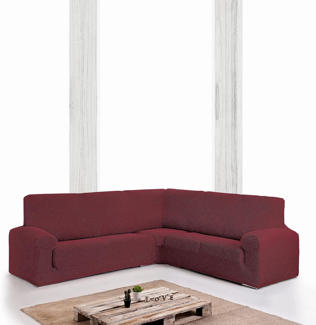 Milica Bezug für Ecksofa aus anpassbarem Stoff, normale Grösse (bis zu 450 cm), Farbe 08 Rot 08 - Ro