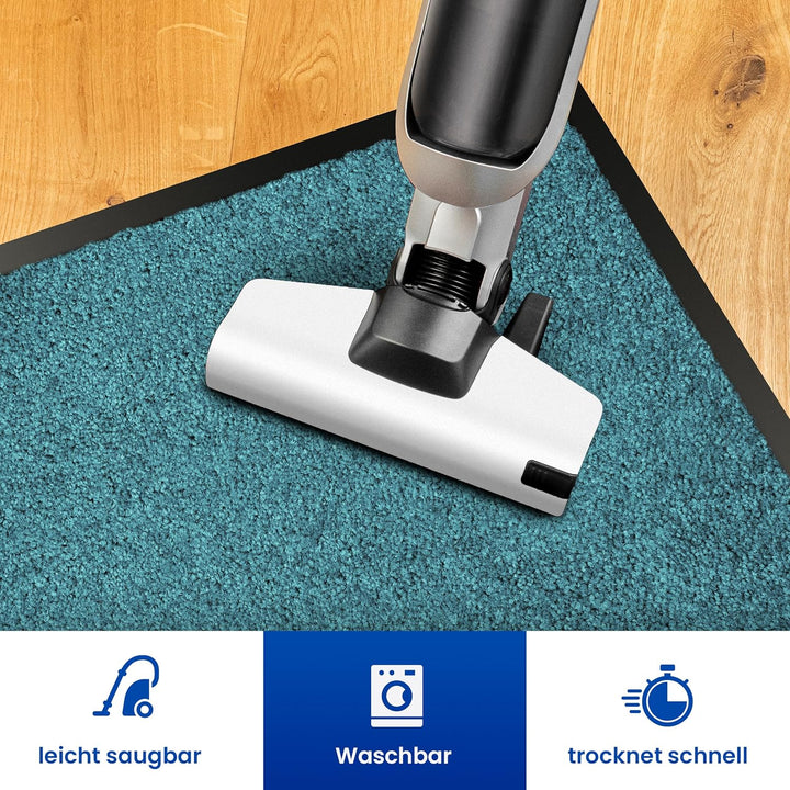 Hochwertige Fussmatte Türkis 90x120 gross für Innen & Aussen - Schmutzfangmatte rutschfest, waschbar