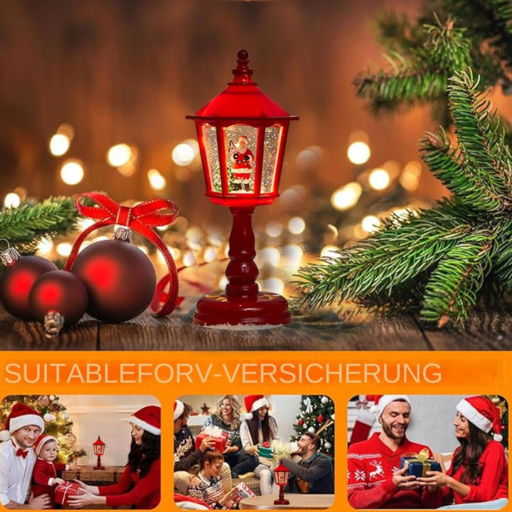 Christmas Schneekugel | Retro Schneekugel Lampe | Glitzer Weihnachtslaterne Deko Für Tisch Wohnzimme