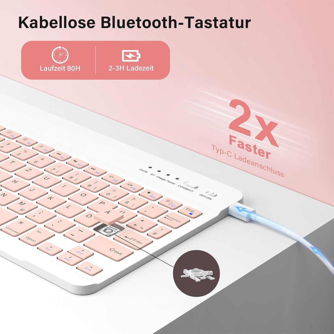 CC Store Hülle mit Tastatur für iPad A16 11 Generation 2025/10 Generation 2022 (11/10.9 Zoll), Magne
