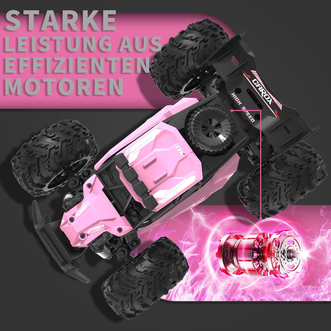 Carox Ferngesteuertes Auto,2.4 GHz 25 km/h RC Auto,1:18 Off Road Monstertruck mit Scheinwerfer und F