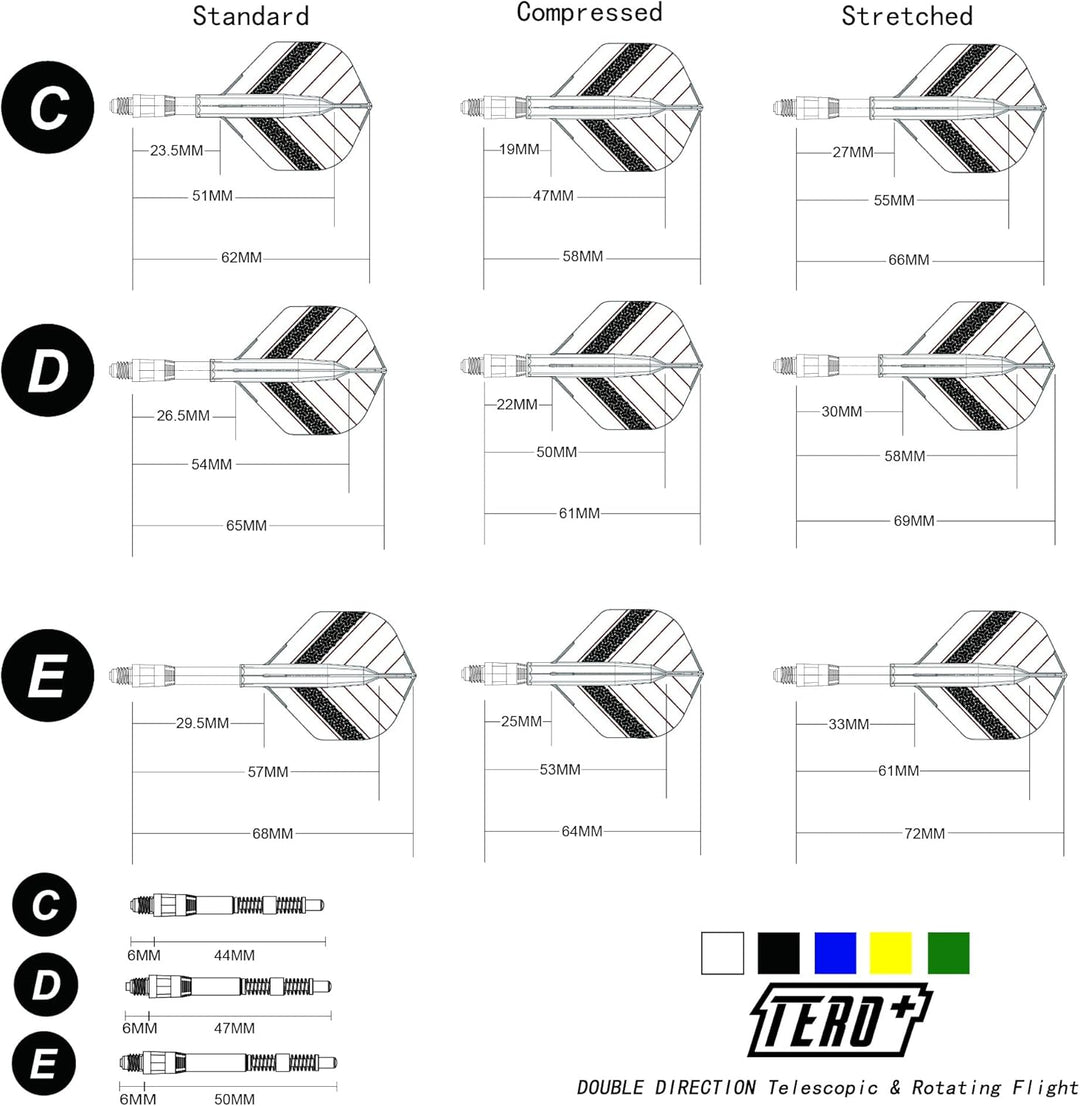 CUESOUL TERO+ AK7P Dart Shafts, Neues Double Direction Teleskop und Rotating Dart Flights System Sch