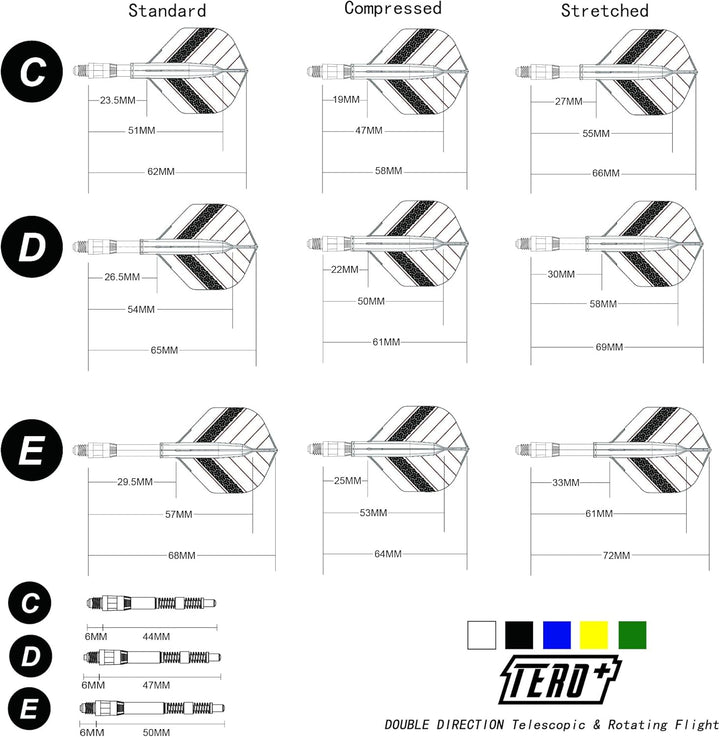 CUESOUL TERO+ AK7P Dart Shafts, Neues Double Direction Teleskop und Rotating Dart Flights System Sch