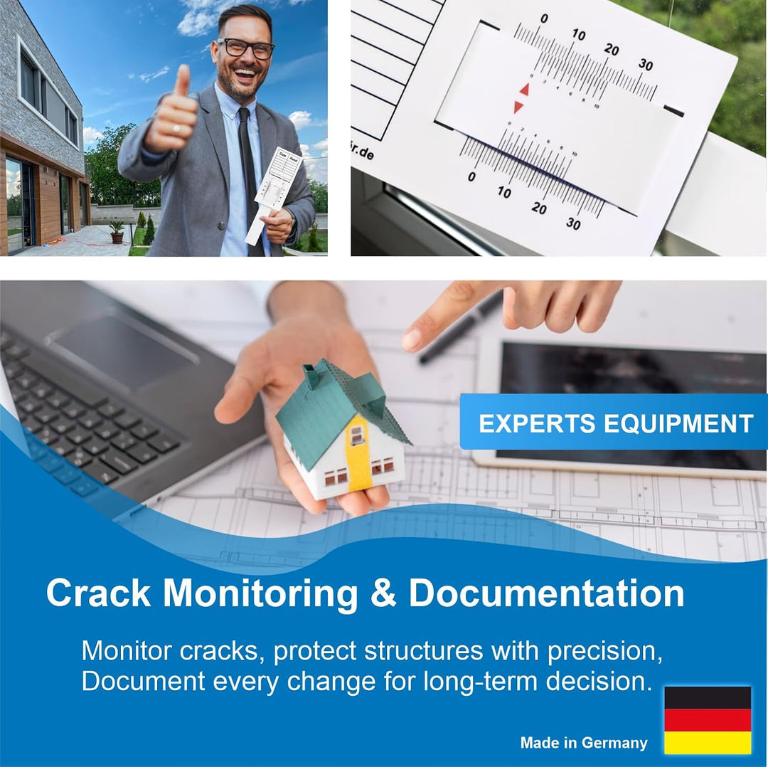 Sachverständigen-Zubehör Rissmonitor | Gutachter Ausrüstung | Spaltmass Risslineal & Messwerkzeuge f