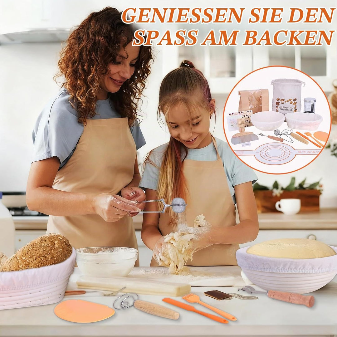 Brot Backen Zubehör, Gärkörbchen Für Sauerteig Starter Set, Gärkorb Brot Brot Backen Mit Sauerteig S