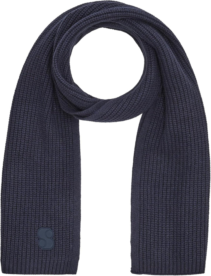 s.Oliver Damen Strickschal aus Wollmix Einheitsgrösse blau 5959, Einheitsgrösse blau 5959