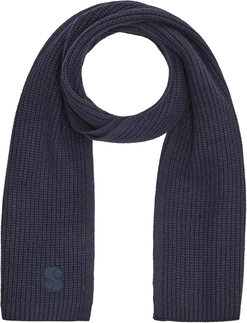 s.Oliver Damen Strickschal aus Wollmix Einheitsgrösse blau 5959, Einheitsgrösse blau 5959