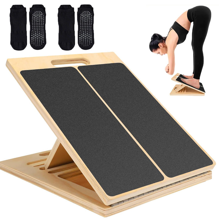 Wadendehner, 1 Stück Wadendehner Schrägbrett Hölzerne, Verstellbar Slant Board, Portable Wooden Slan