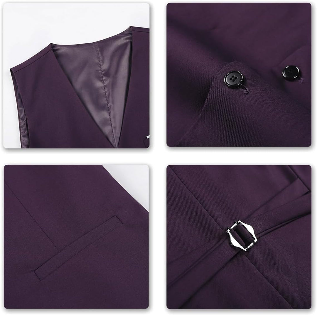 Allthemen Anzug Herren Slim Fit 3 Teilig Anzüge Modern Herrenanzug 3-Teilig Sakko Hose Weste für Bus