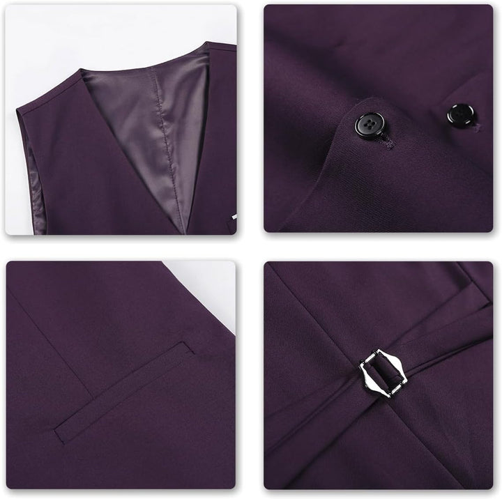 Allthemen Anzug Herren Slim Fit 3 Teilig Anzüge Modern Herrenanzug 3-Teilig Sakko Hose Weste für Bus