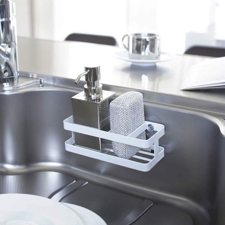 YAMAZAKI Sponge&Bottle Holder Organizer, Stahl, Weiss, One Size, Weiss