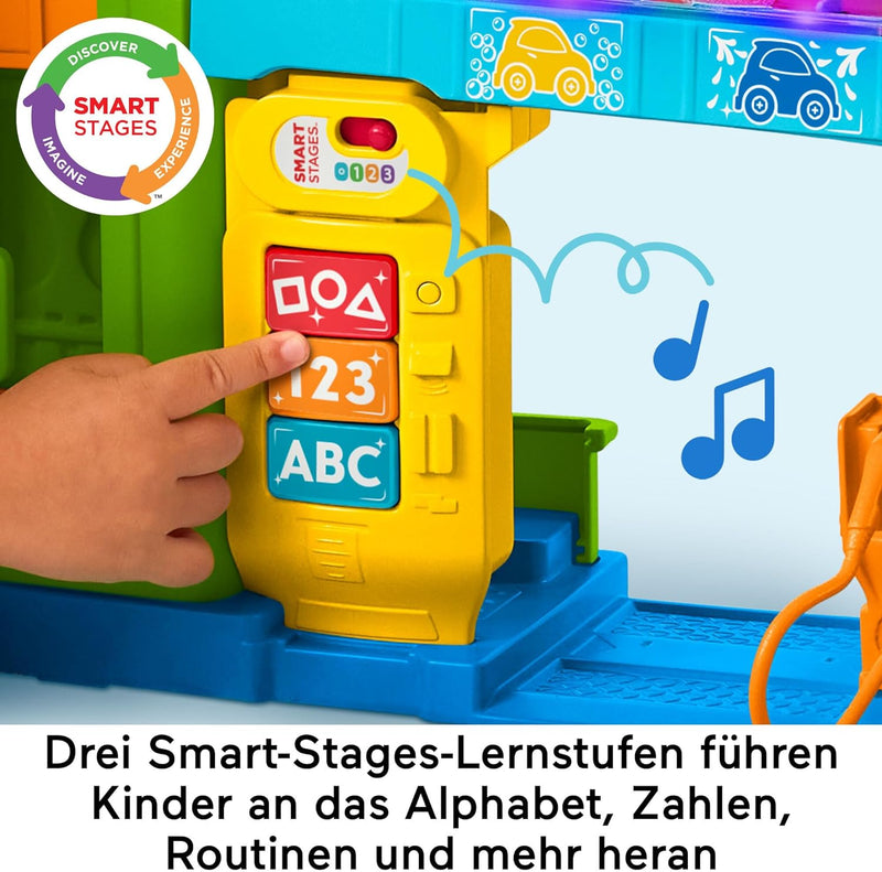 FISHER-PRICE Little People Lern-Garage - Interaktives Autogaragen-Spielset mit Lichtern, Musik und S