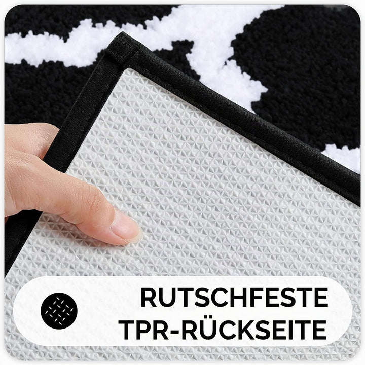 Homaxy rutschfest Badematte Badezimmerteppich Waschbar Hochflor Badteppich Flauschige Mikrofaser Bad