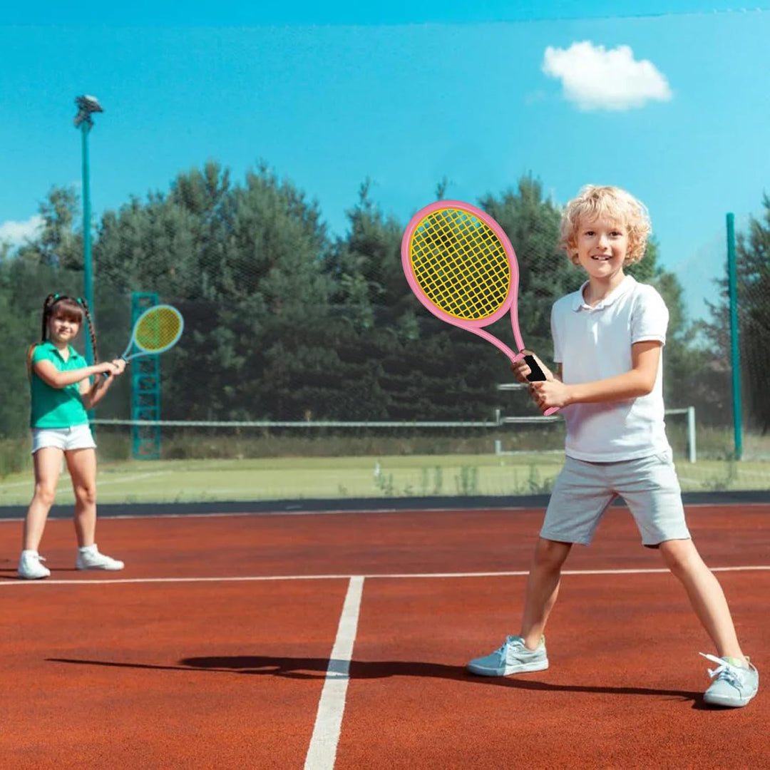Kinder tennisschläger Set 17 Zoll,Mit 4 weichen Trainingsbällen & 6 Badminton-Federbällen – Geeignet