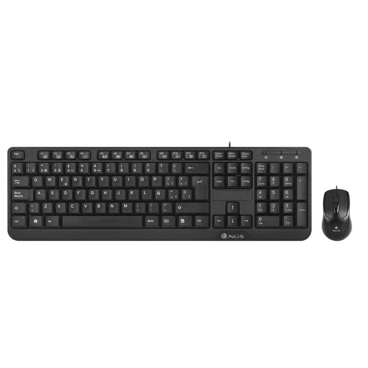 NGS COCOAKIT Set aus Multimedia-Tastatur und optischer Maus mit Kabel, 1000dpi, USB (QWERTY, Portugi