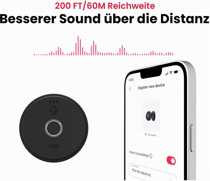 Pivo Bluetooth-Mikrofon – professionelles, ultrafunktionales und kompaktes Bluetooth-Ansteckmikrofon