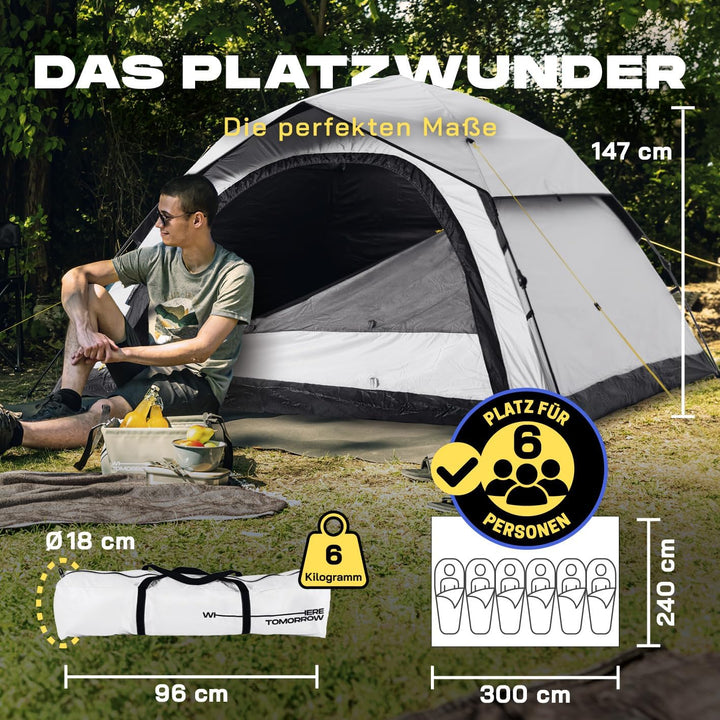 Lumaland Camping Zelt | Leichtes Pop Up Wurfzelt | 2-4 Personen Kuppelzelt | Trekking &amp; Festival Igl