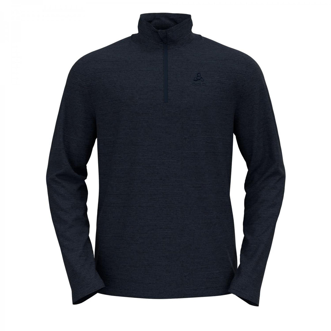 Odlo Herren Roy_542332 Mid Layer mit Reissverschluss (1er Pack) S Dark Sapphire - Black - Stripes, S