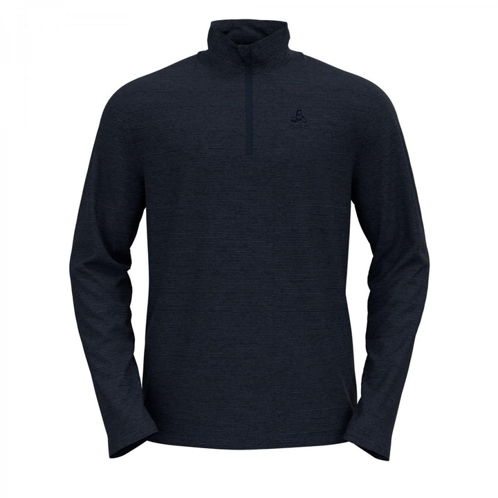 Odlo Herren Roy_542332 Mid Layer mit Reissverschluss (1er Pack) S Dark Sapphire - Black - Stripes, S