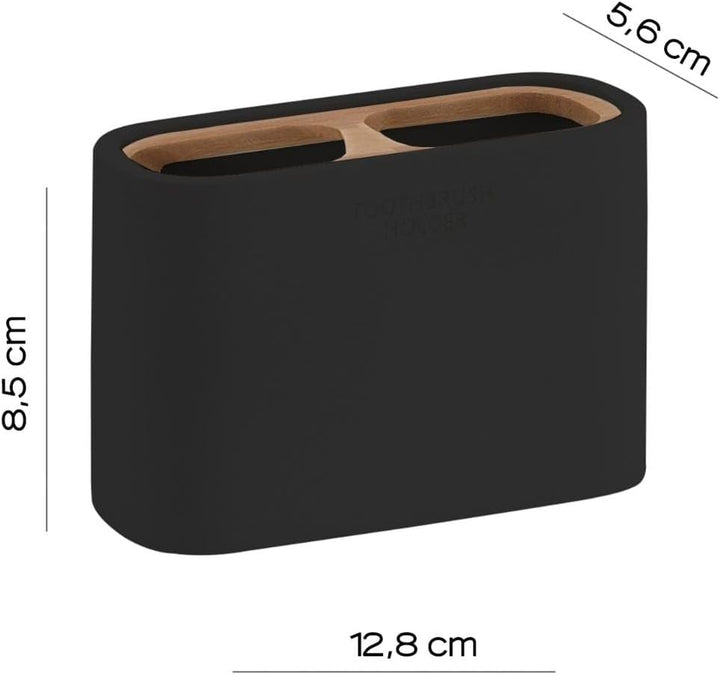 Bad-Accessoires-Set 2tlg. alisso schwarz Bambus und Harz