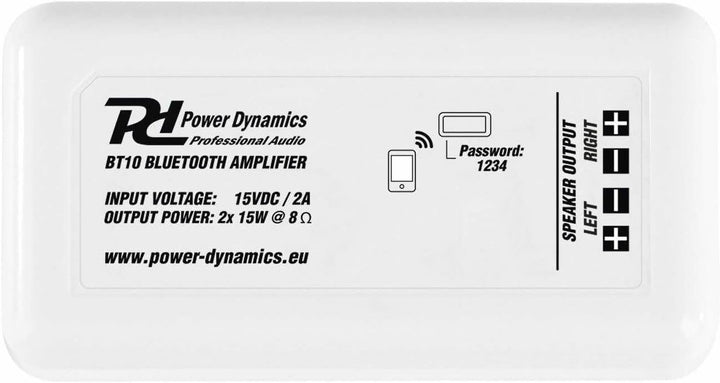 Power Dynamics BT10 Bluetooth-Einbauverstärker - 2X 15 W
