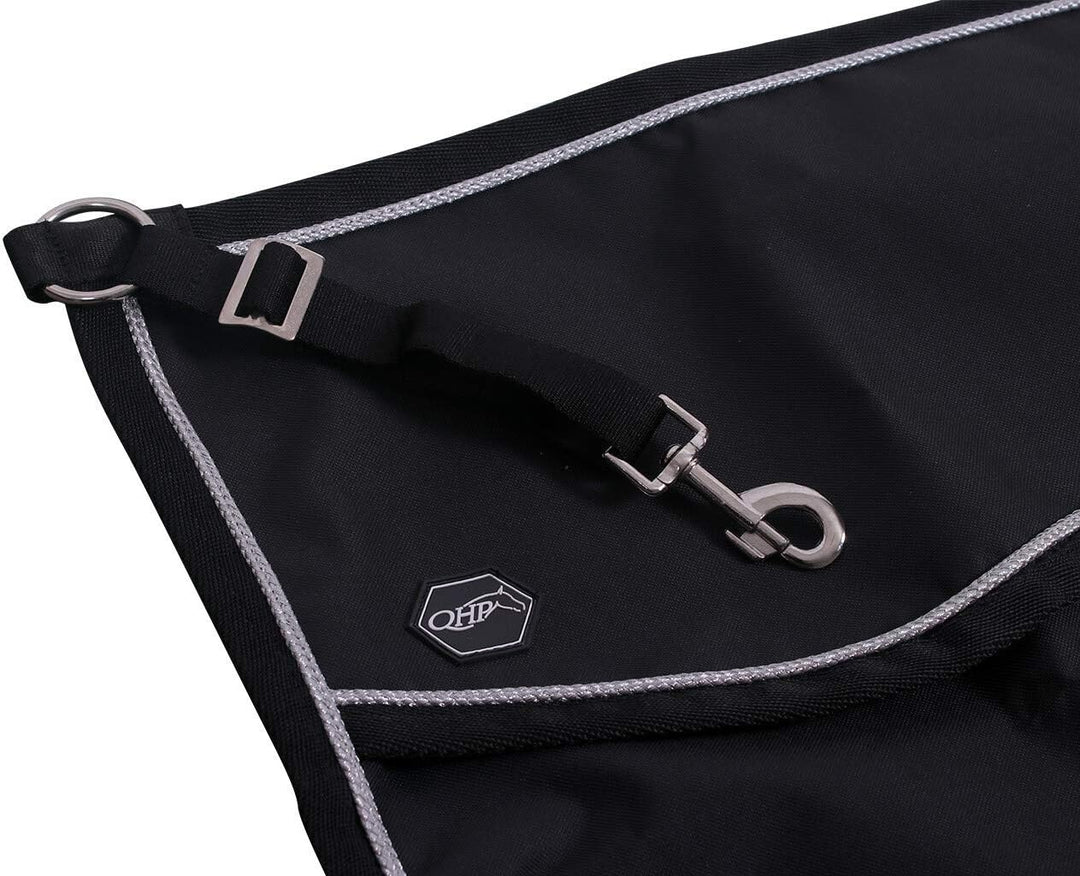 QHP Boxensperre Freiluft-Boxentür Verstellbare Gurtbänder 60 x 95 cm schwarz