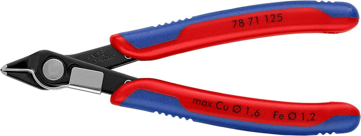 KNIPEX Electronic Super Knipsmit Mehrkomponenten-Hüllen 125 mm, 78 71 125 Chrom 125 mm brüniert, mit