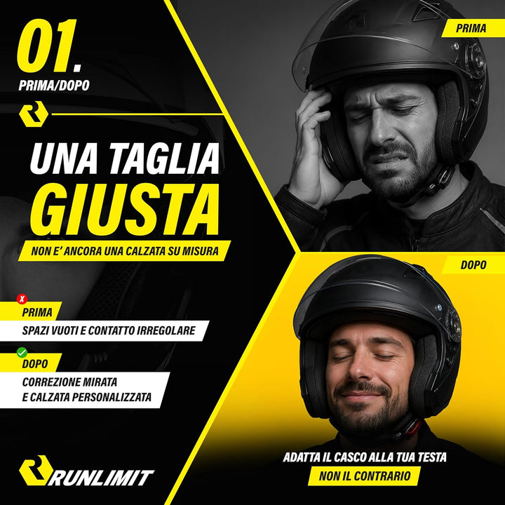 RUNLIMIT | FIT KIT Helmanpassung | Passend für jeden Helm mit herausnehmbarer | Polsterung Das Passf