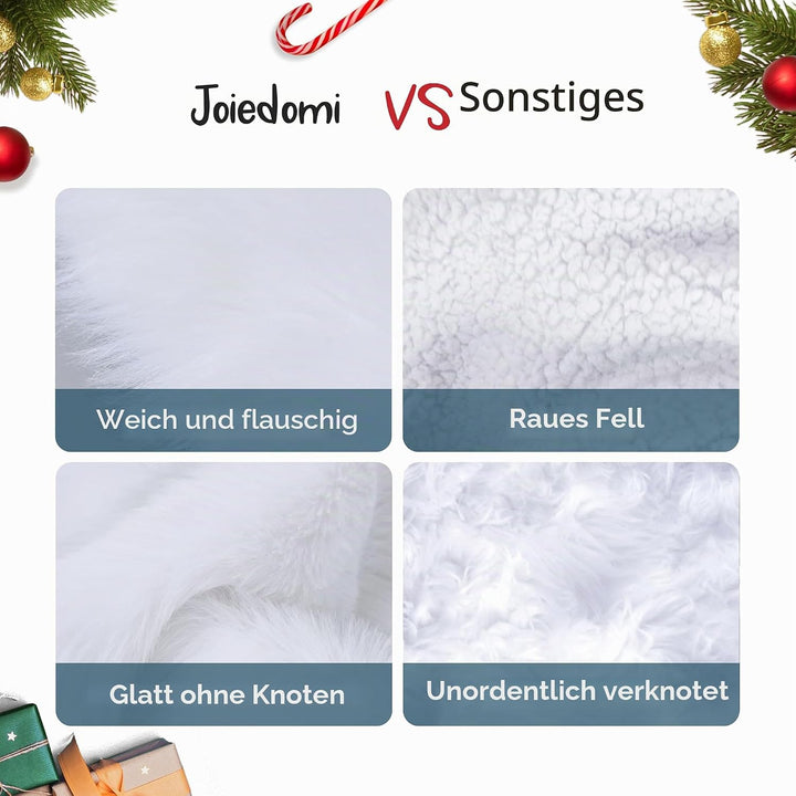 Joiedomi Weihnachtsbaumrock aus Kunstfell, für den Innenbereich, weich, klassisch, Dekoration für We