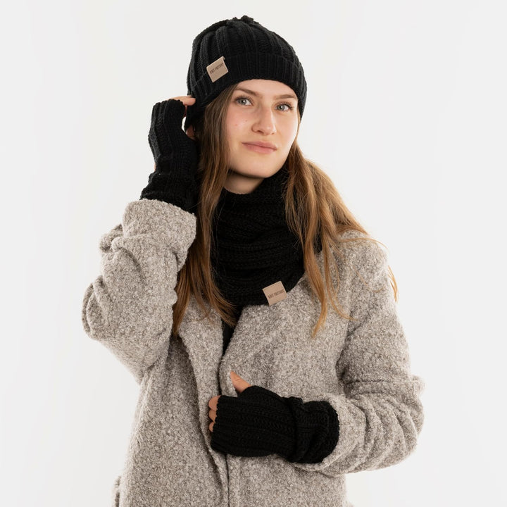 KNIT FACTORY - Nica Armstulpen - One Size Schwarz, Schwarz