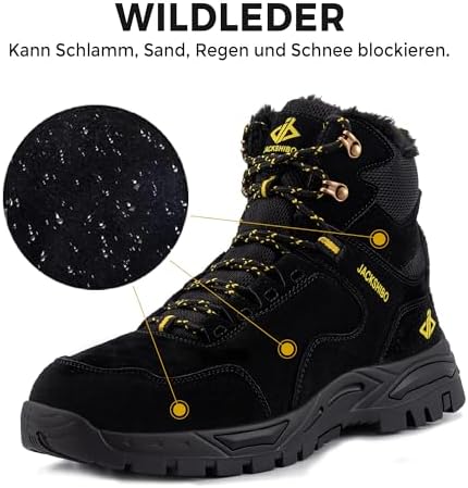 JACKSHIBO Winterschuhe Herren Winterstiefel damen mit Warm Gefüttert Wasserdicht Schneeschuhe Rutsch