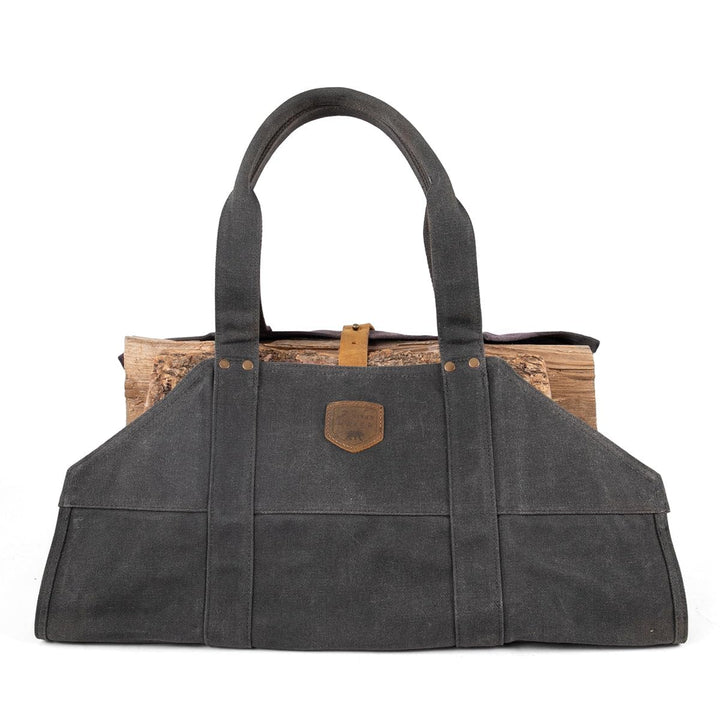 Lumberjack Holztasche aus gewachstem Canvas Farbe charcoal, Charcoal
