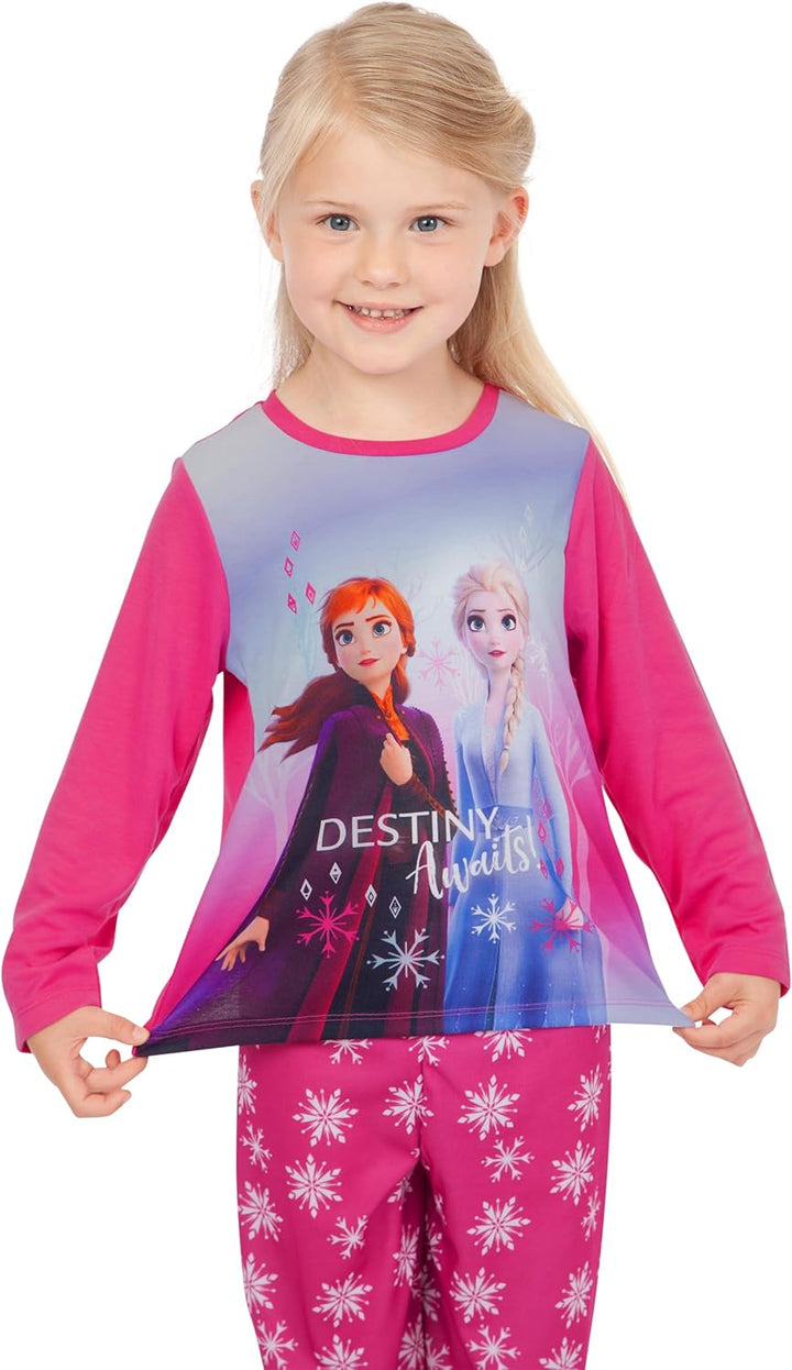 Disney Mädchen Schlafanzug Frozen 128 Rosa, 128 Rosa