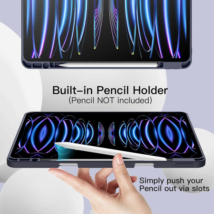 JETech Hülle für iPad Pro 12,9 Zoll (6./5. Generation, Modell 2022/2021) mit Stifthalter, Unterstütz