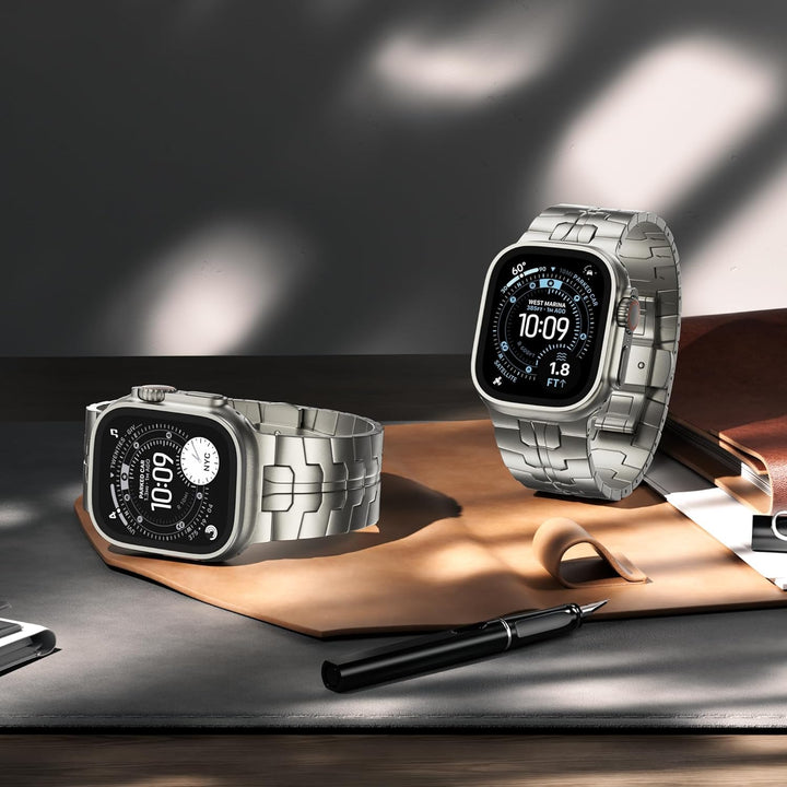 ULULOOK Titan Armband Kompatibel mit Apple Watch Ultra 3/2/Ultra 49mm NUR, DLC Titanium Grad 2 Ersat