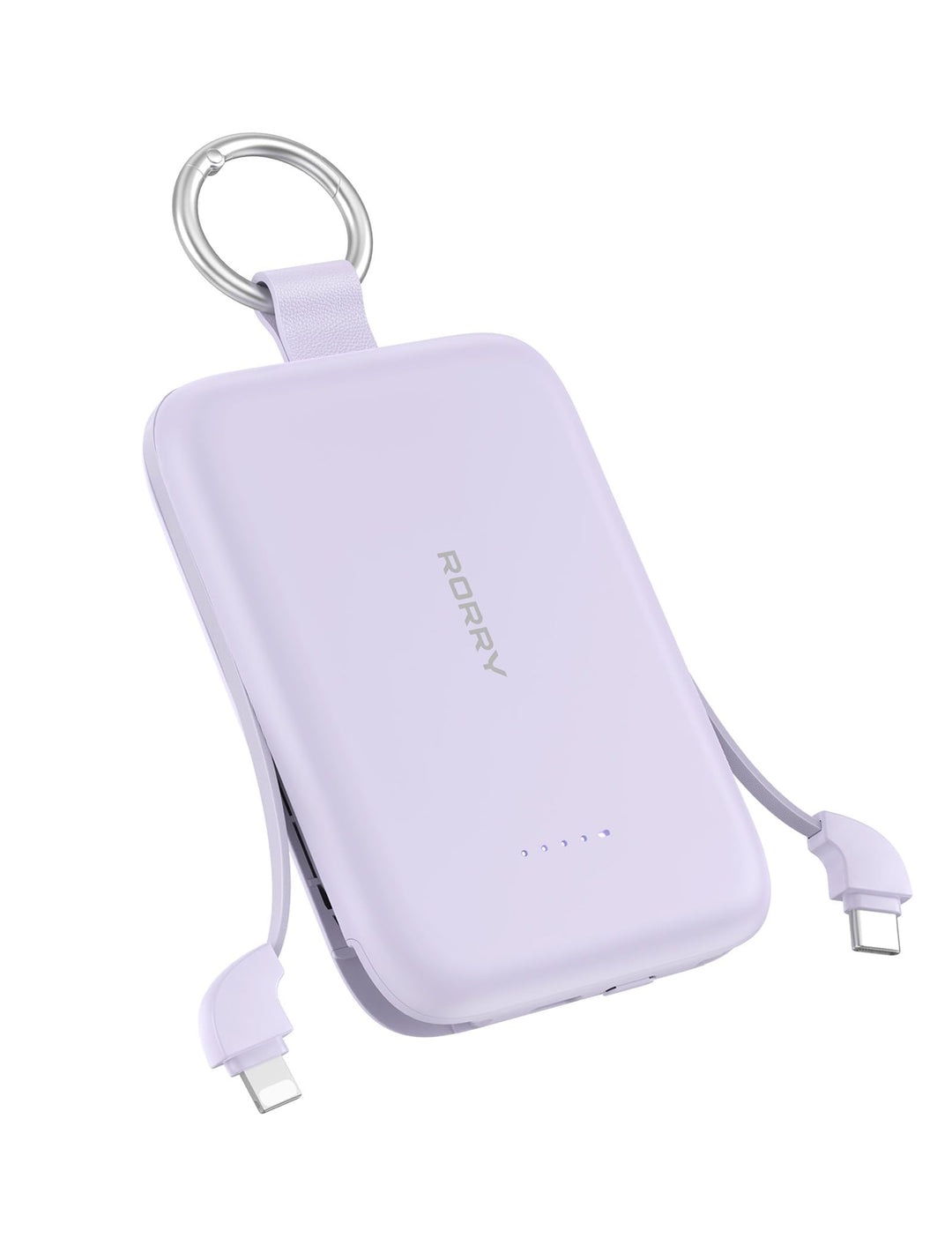 RORRY CharmGo 10000mAh Powerbank, PD 30W Schnellladen, Portable Charger mit integrierten Kabeln und