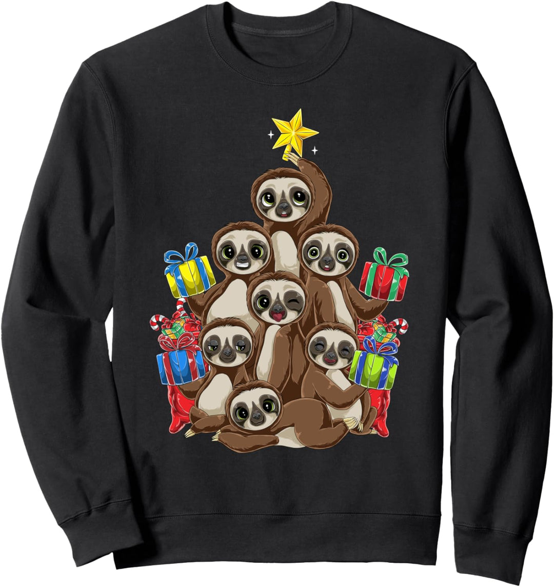 Lustiger Faultier Weihnachtsbaum Weihnachten Geschenk Sloth Sweatshirt
