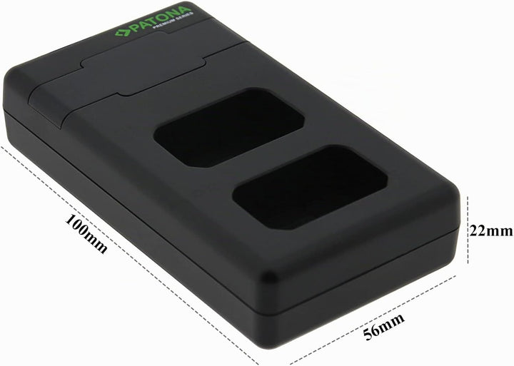 PATONA NP-FW50 - PD Performance Akku Ladegerät (1000mA) USB-C Mini Dual LCD - PD/QC fähig (161964),