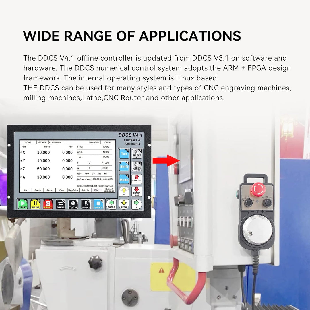 RATTMMOTOR 4-Achsen CNC Steuerung System,DDCS V4.1 CNC Offline Motion Controller PLC Mit 100PPR CNC