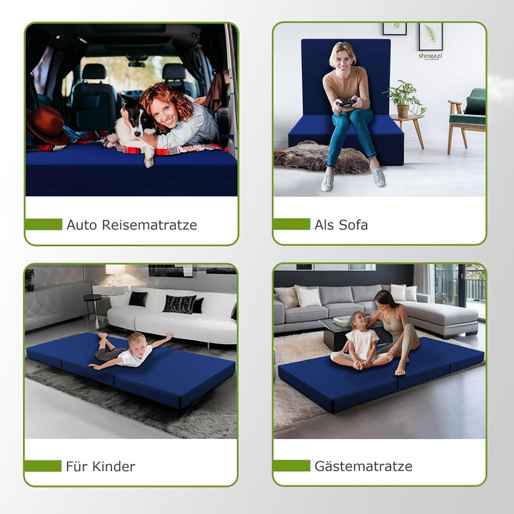 SHOGAZI Klappmatratze 70x200 x 12 cm, Gästematratze klappbar Made in Germany, Faltmatratze VERGLEICH