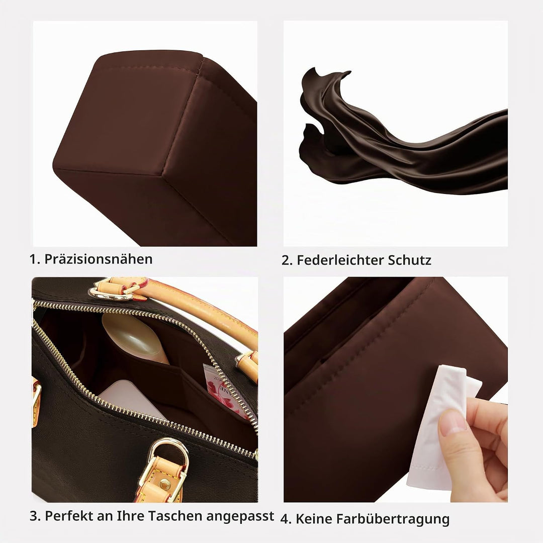 DGAZ Handtaschen Organizer Einsatz, Seide Handtaschenorganisator für LV Speedy Nano/20/25/30/35/40/4