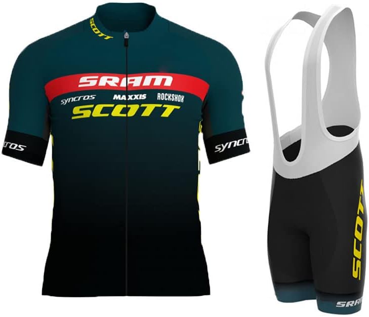 HOMTOL Herren Fahrrad Anzüge Kurzarm Fahrrad Trikot set Atmungsaktive Radtrikot Fahrradbekleidung Se