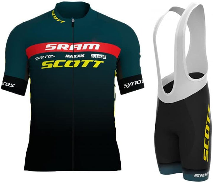 HOMTOL Herren Fahrrad Anzüge Kurzarm Fahrrad Trikot set Atmungsaktive Radtrikot Fahrradbekleidung Se