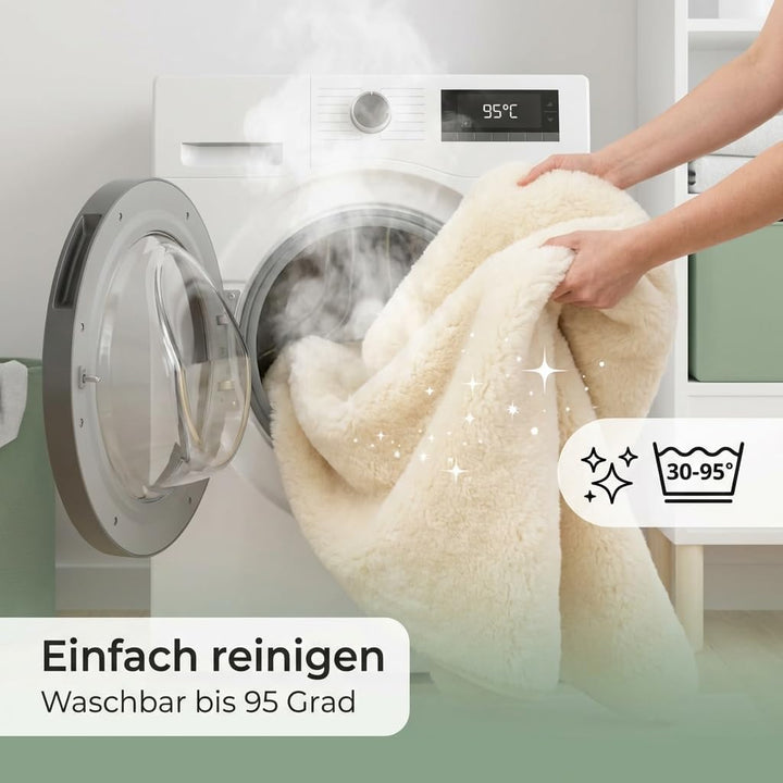 Australische Luxus Bettauflage aus Ultra-dichter Schurwolle. 90 x 200 cm. Mit 1900 g/m² ca. 50% mehr