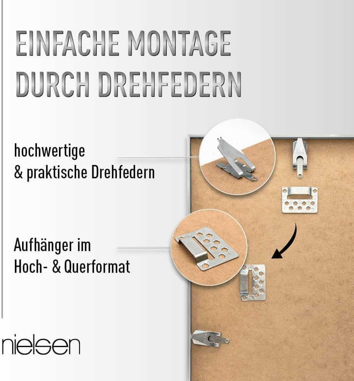 nielsen Aluminium Bilderrahmen Alpha, 40x50 cm, Grau Grau 40 x 50 cm, Grau 40 x 50 cm