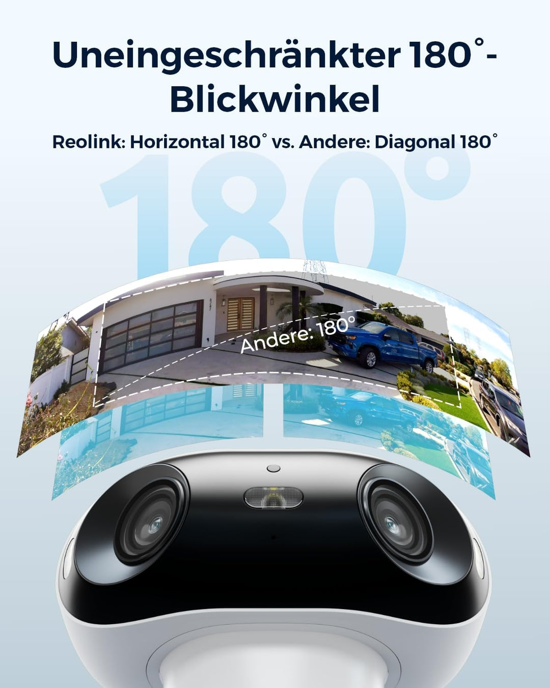 Reolink Argus 4 Pro Solar Überwachungskamera Aussen Akku, 4K ColorX-Nachtsicht, 180°-Weitwinkel, Wi-