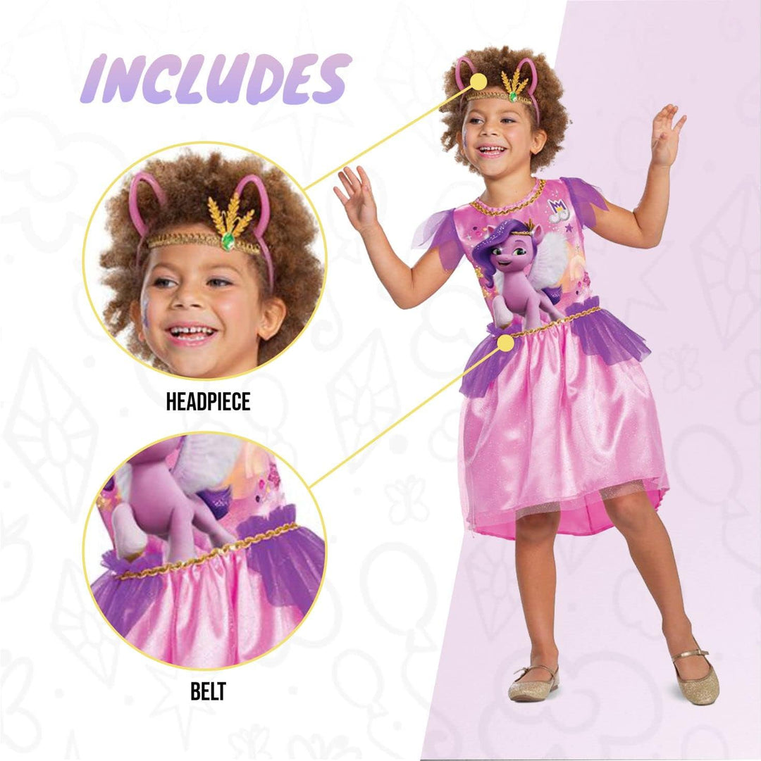 Pipp Petals Costume for Girls, Official My Little Pony Tutu Dress Character Outfit, Kids Size Small