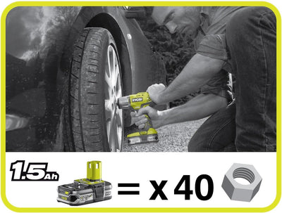 RYOBI 18 V ONE+ Akku-Schlagschrauber R18IW3-140GZL (max. Drehmoment 400 Nm, 1/2 Zoll Vierkant-Aufnah